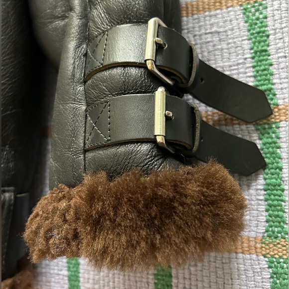 Acne Studios Velocite Women's Black Leather and Brown Shearling Jacket - Picture 5 of 13